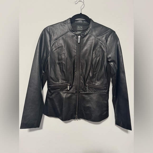 Armani Exchange Jackets & Blazers - Women’s Armani Exchange Faux Leather Black Jacket Size M